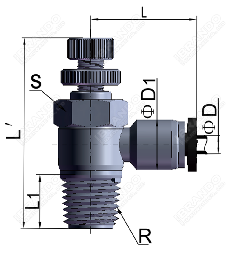 NSE Pneumatyczne sterowanie przepływem przepływu złącza powietrzne 1/8 '' 1/4 '' 3/8 '' 1/2 '' 0 0