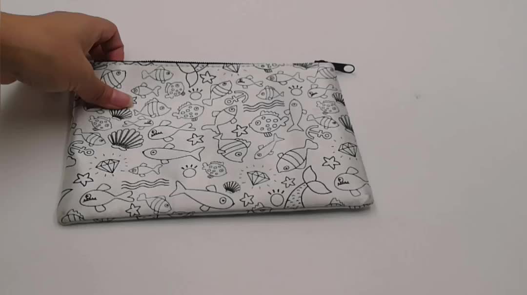 Personalised  DIY cartoon large capacity fabric pencil case bag1