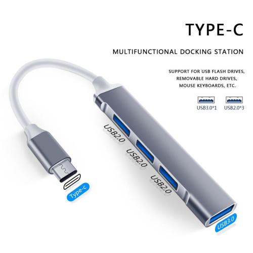 How to connect 4-port USB hub to the computer?