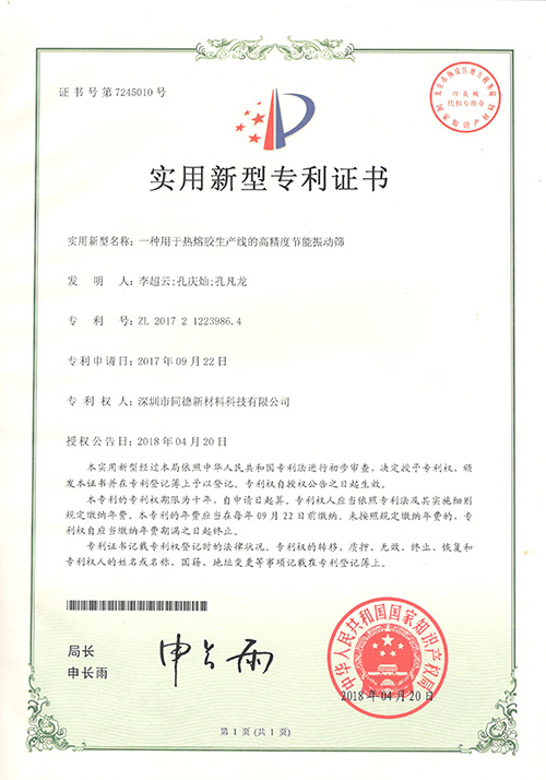 Patent certificate