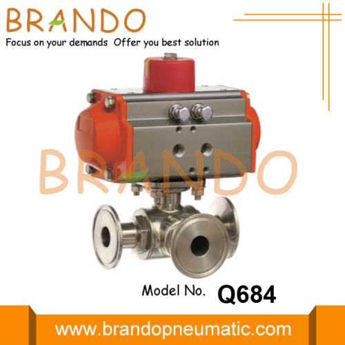 3 Way Tri Clamp Pneumatic Ball Valve