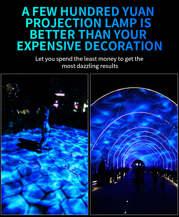KTV Park Room Decoration Dynamic Water Grain Projection Lamp Annonseringsprojektionslampa
