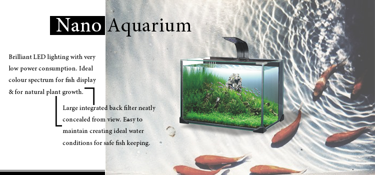 Kit acquario Heto Fish tank con accessori per acquari Illuminazione a LED e filtrazione inclusi