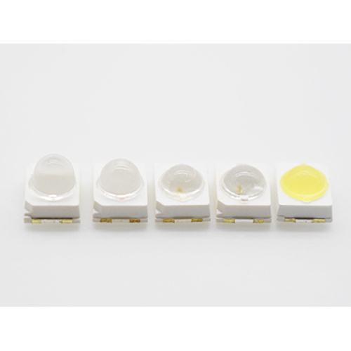 Lens gwasgaredig a lens cromennog clir ar ben SMD LED