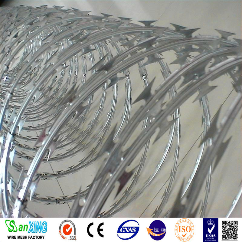 2022//sanxing// Low price concertina hot dipped galvanized razor barbed wire