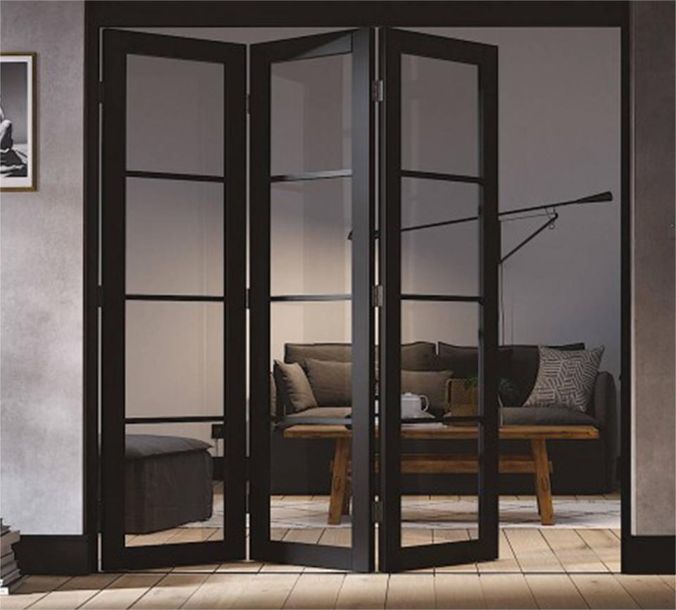 aluminium folding door with multiple glazed panels
