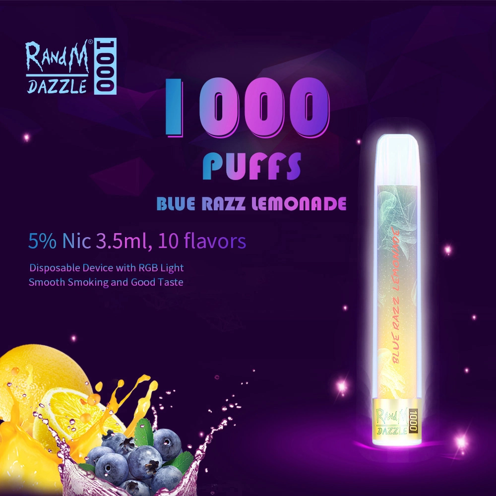 RGB Glowing Randm Series Dazzle 1000 Puffs Disposable E Cigarette Vape