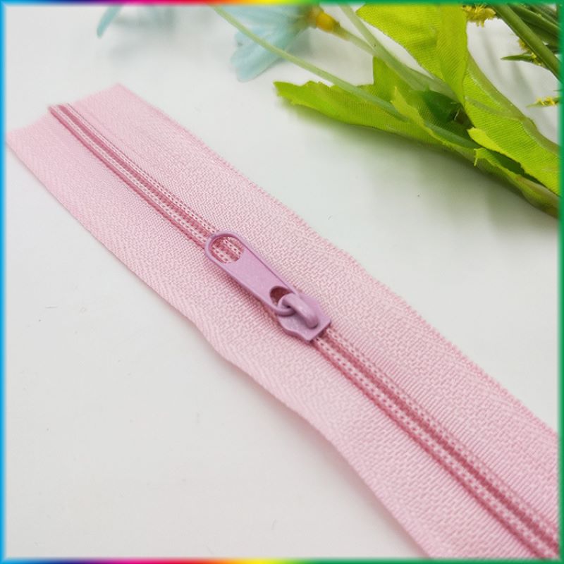 Multicolored nylon zippers