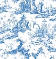 Hot Sale Indianced OEM French Sketchy Blue Toile de Jouy Printed Cotton Canvas ткань для обивки1