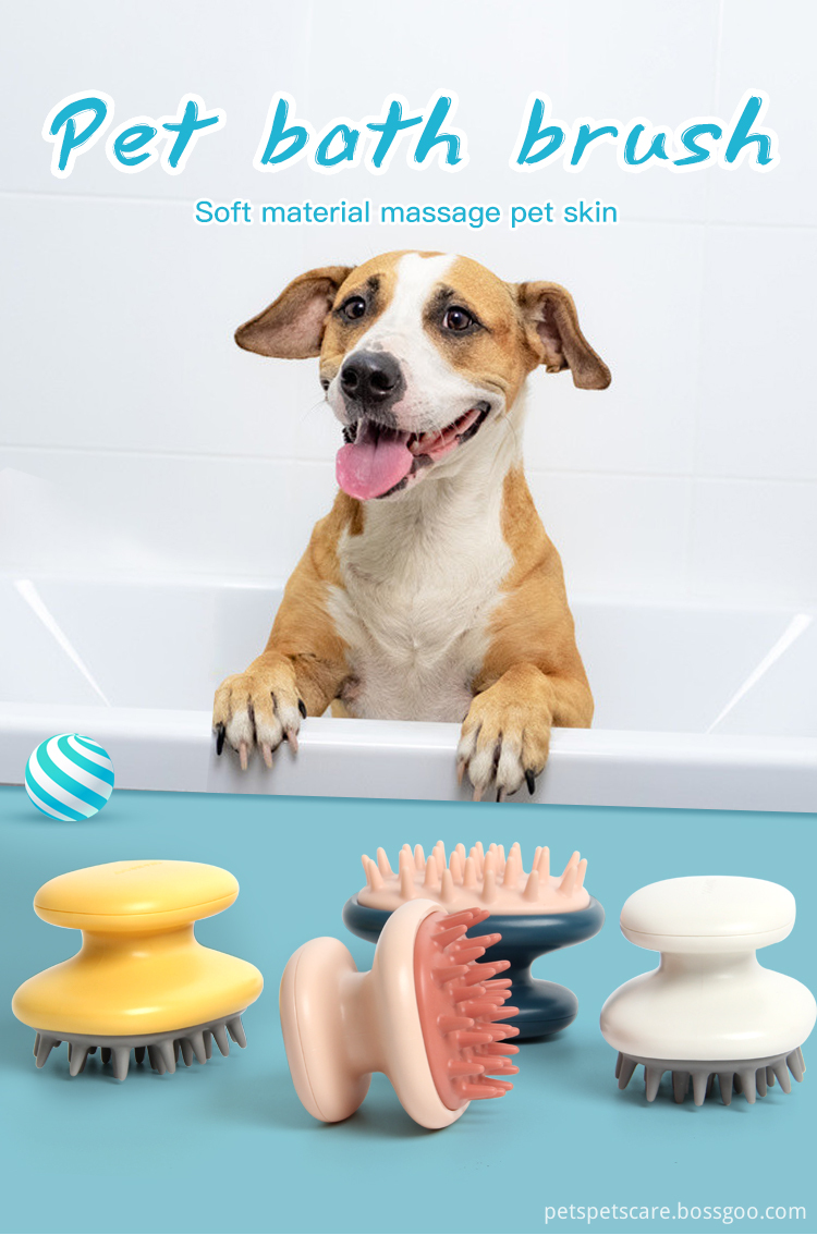 Factory Wholesale Multicolor Cat Massage Brush Pet Dog Shampoo Bath Brush