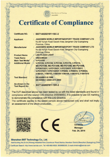  Certificate of Compliance