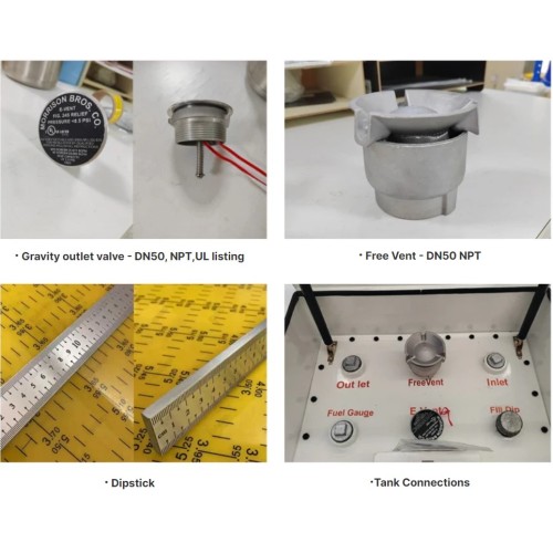 Related fittings of diesel fuel cube tank