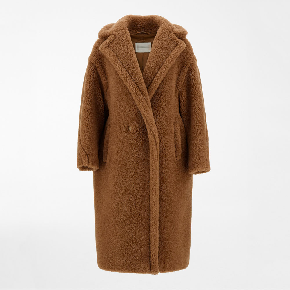 Зимнее длинное пальто из шерпы для женщин