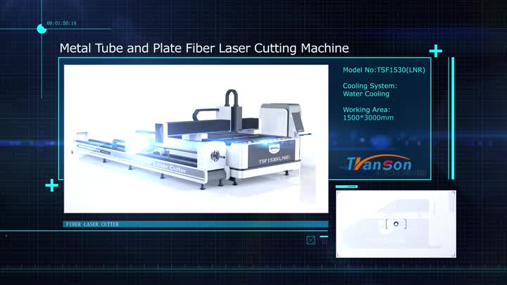 Máquina de corte a laser para tubos e placas de fibra de metal 1530 1000 W