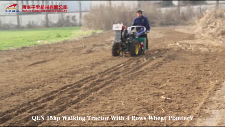 walking tractor with wheat planter