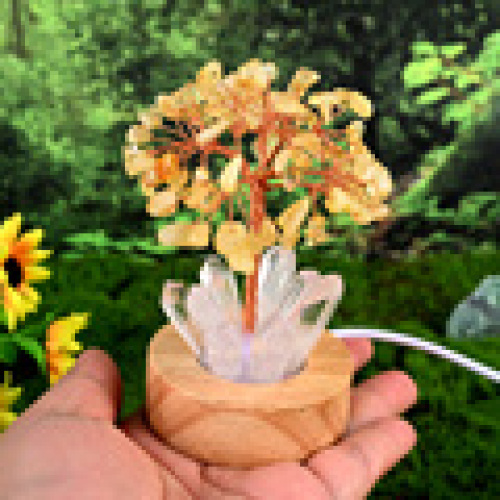 批发天然宝石水晶树USB灯底灯晶体灯礼品1
