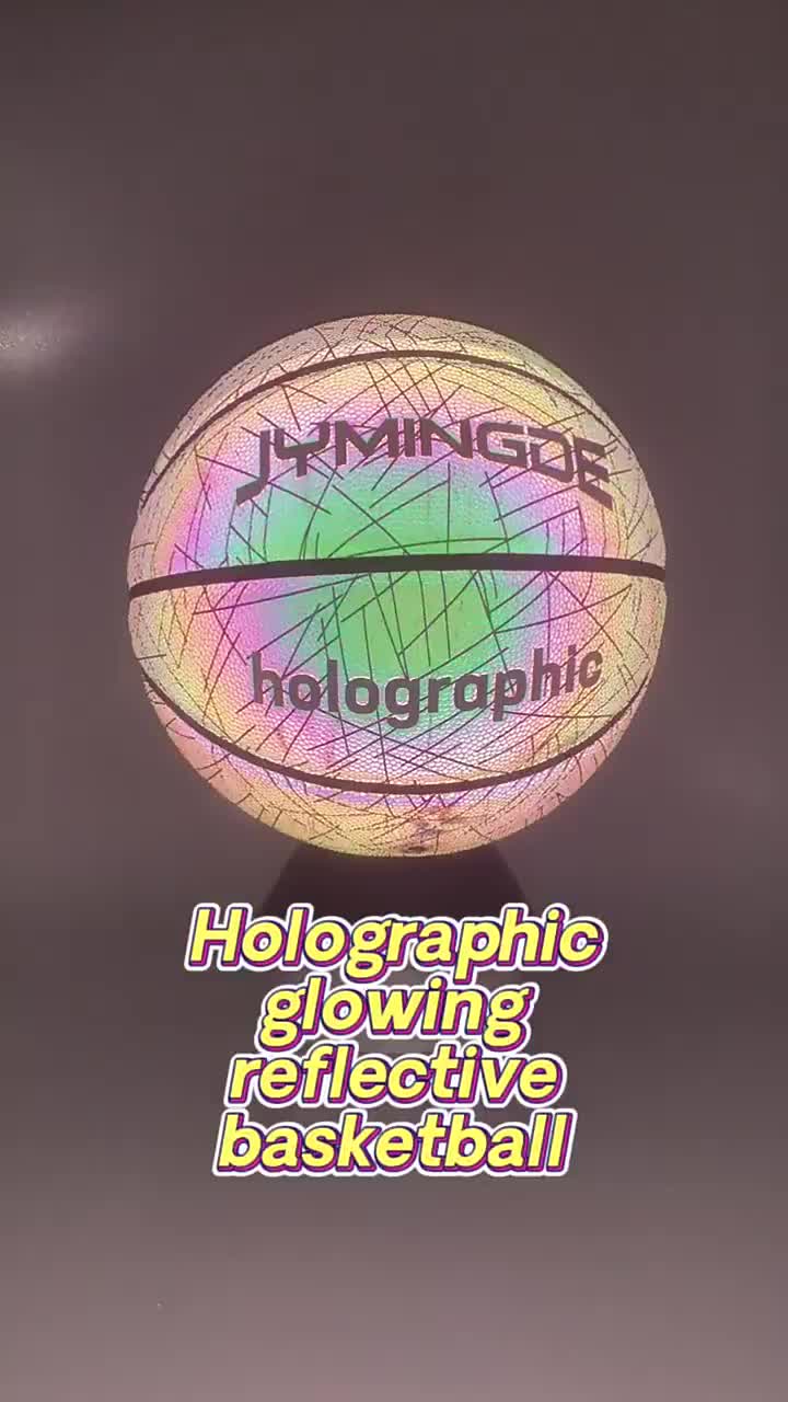 holographic reflective glowing basketball