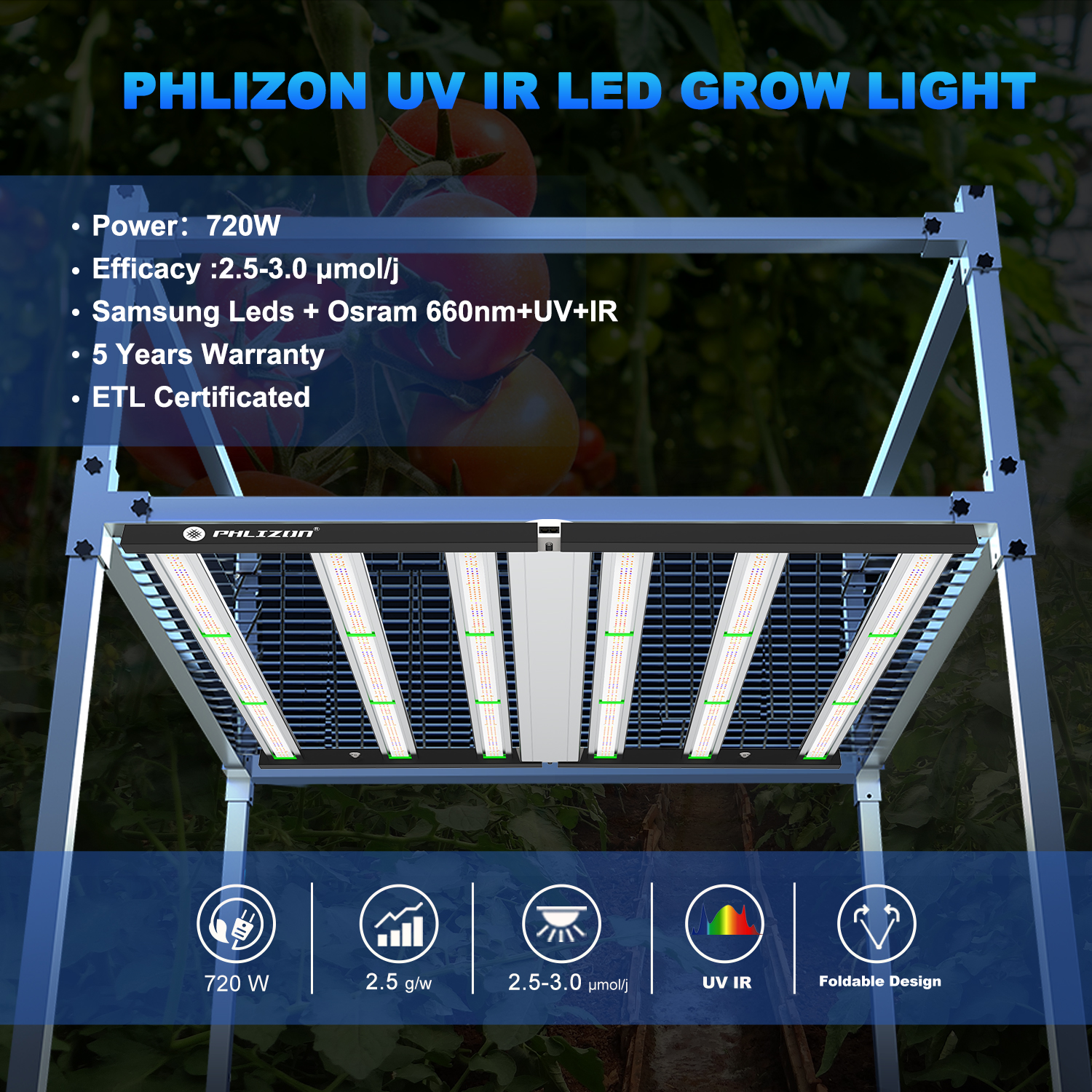 Mais novo uv ir cultivar luz