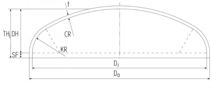 ASME SA516 Gr.70 Carbonstahl Elliptischer Tankkopf / Ellipsoid -Schale End für Druckbehälter 0