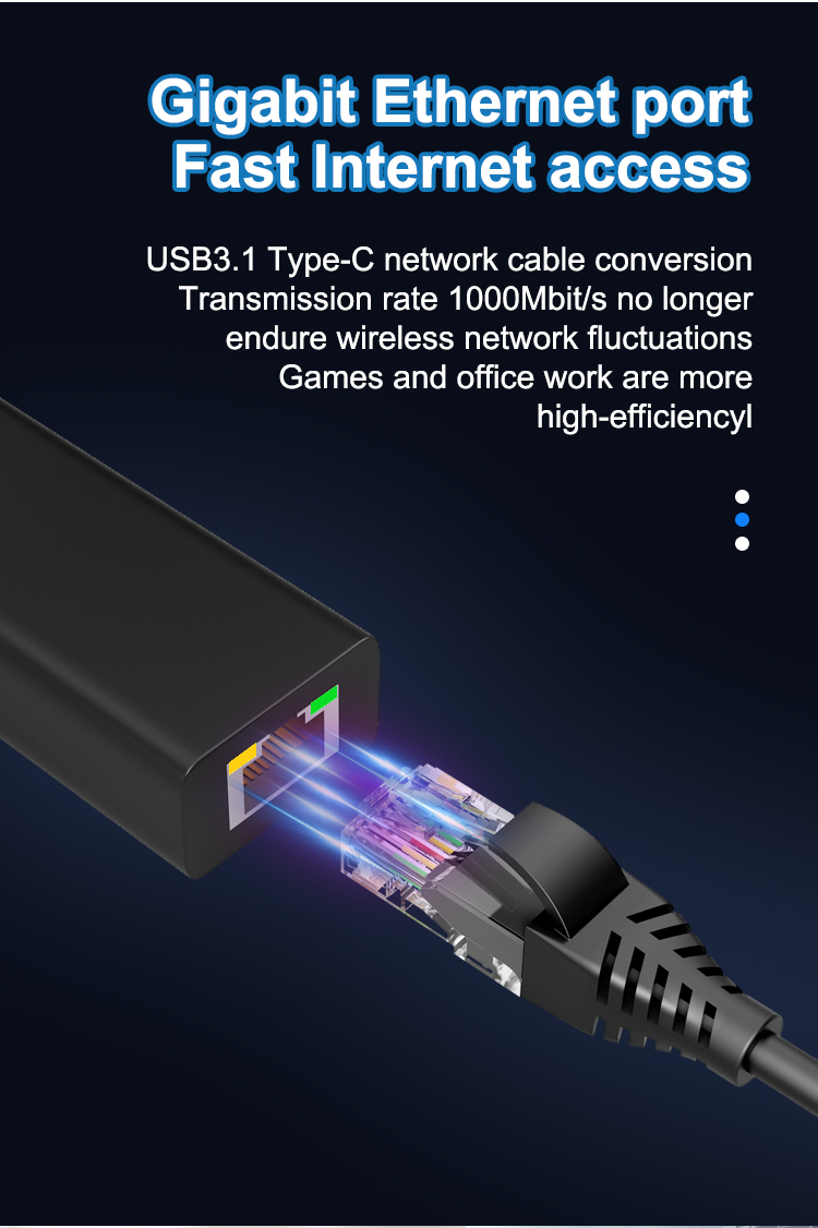 3.1 USB-C to Ethernet Network Hubs RJ45 Adapter