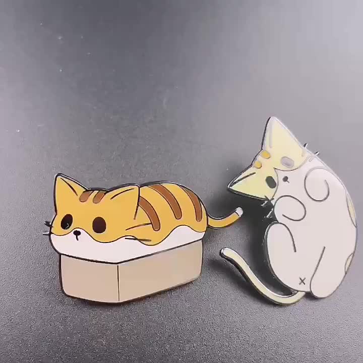 Benutzerdefinierte Logo -Katzen -Emaille Pin -Abzeichen