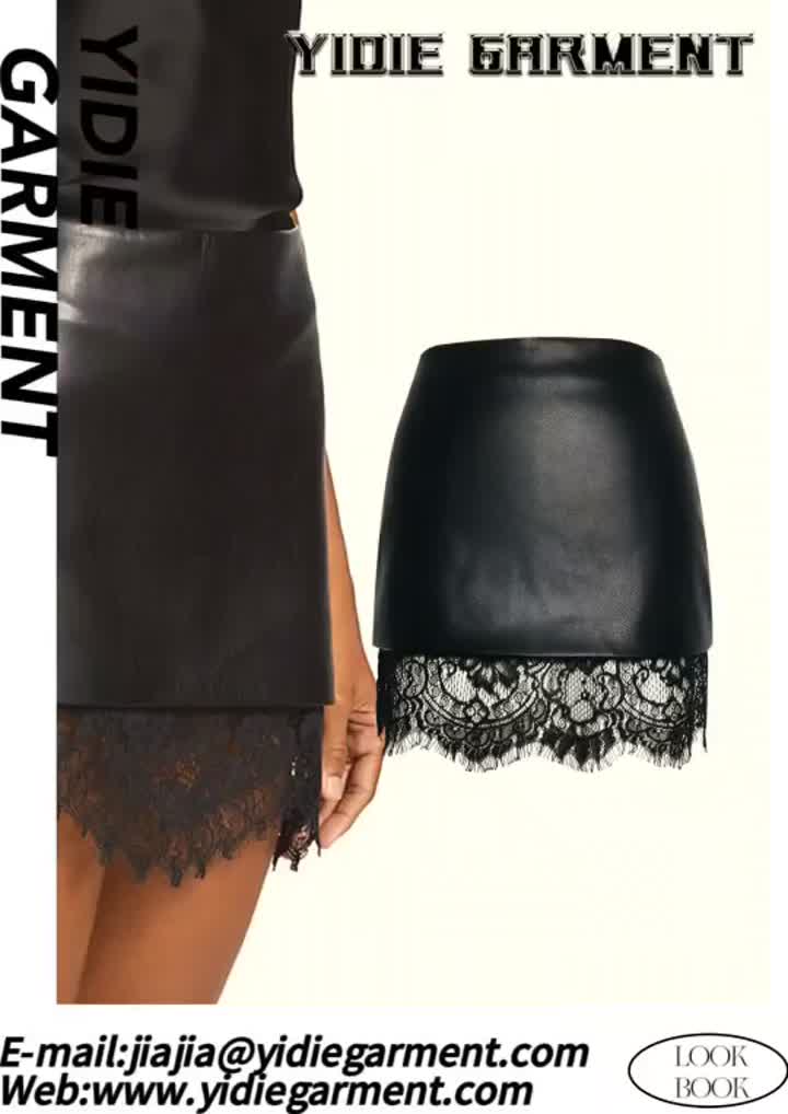 Faux Leather Two Tier Micro Skirt