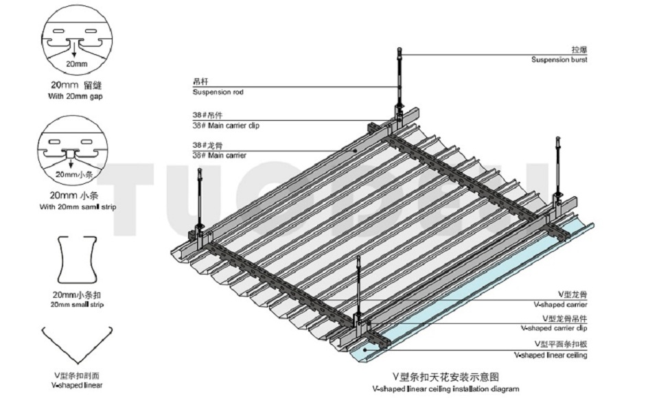 V-shaped Linear Ceiling System