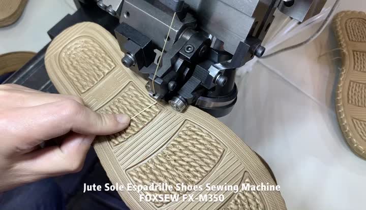 Máquina de coser zapatos de alpargatas con suela de yute