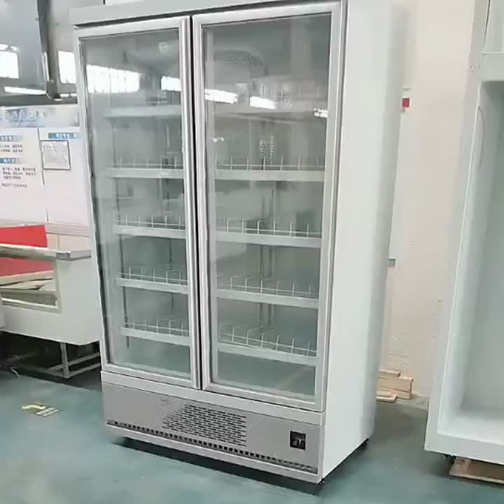 Chiller de puerta de cristal de bebidas.mp4