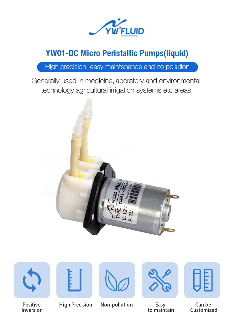 Mikro 6V Högtryck DC Motorvatten Dosering Peristaltisk pump