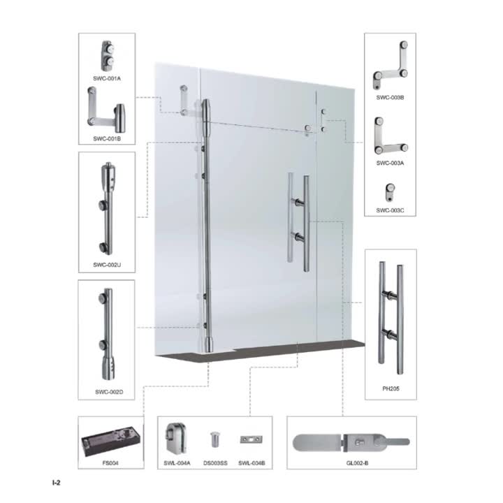 Sistema de porta de balanço de vidro