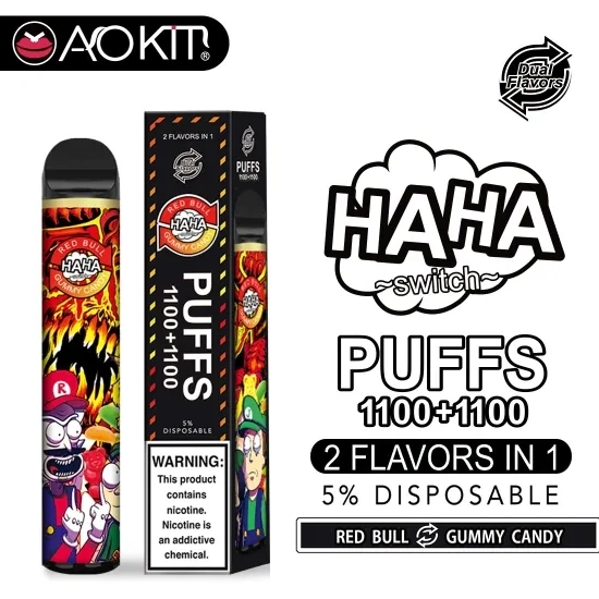 2021 뜨거운 판매 1100 + 1000puffs 두 번 맛 일회용 Vaper CE / MSDS / RoHS 증명서