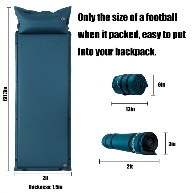 foldable inflatable air mattress camping sleeping mat pad bed colchones inflables airbed air mat with built-in pump