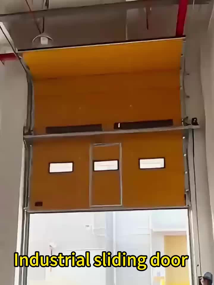 industrial sliding door with window