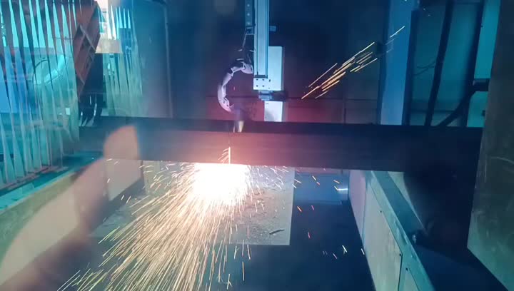 Section steel cutting video