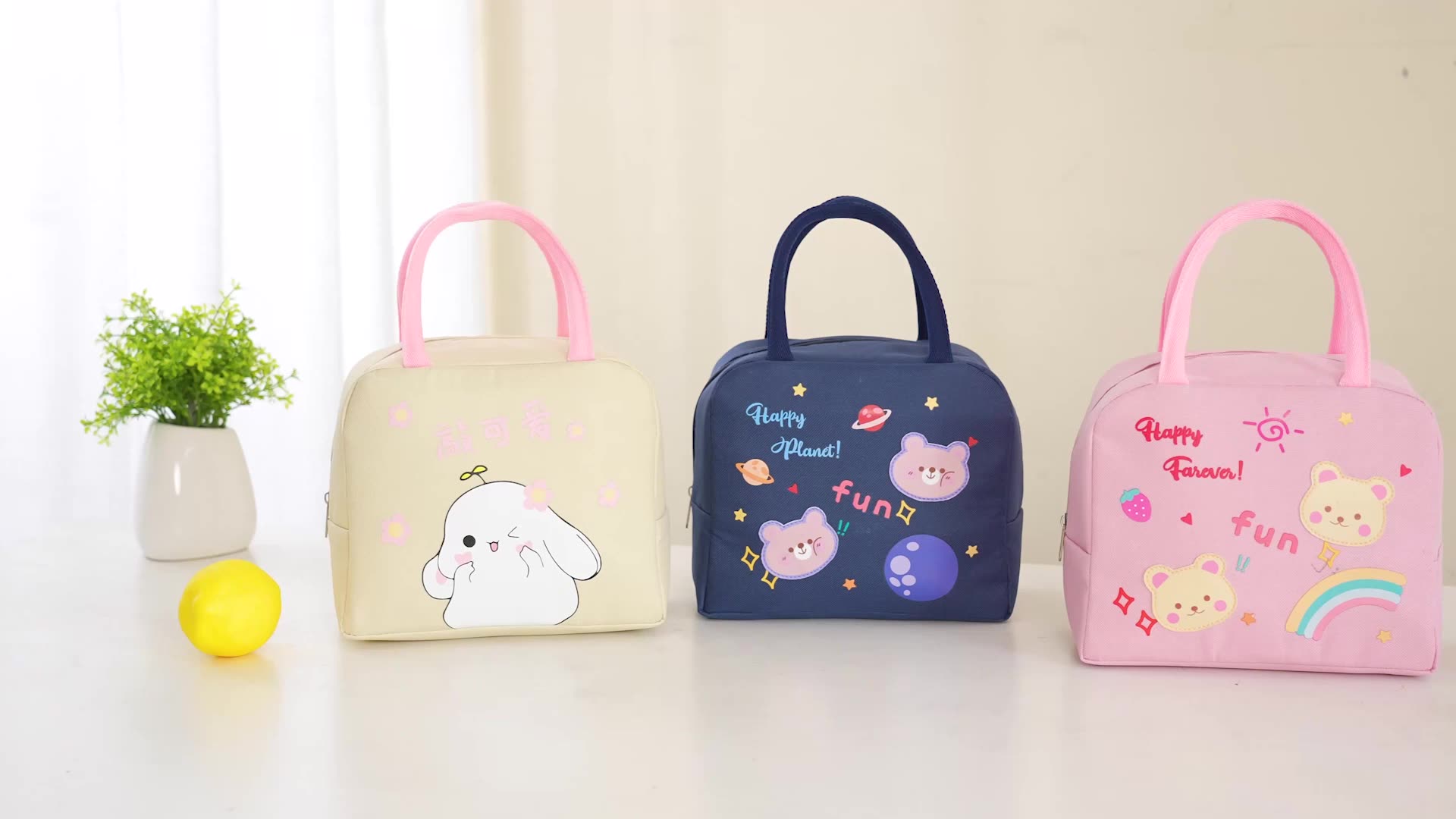 New Arrival Fashion Multi-Function insulated Thermal Lunch Bag Keep Food Warm Bag Cute Cartoon Kids Cooler Box Bag For Women1