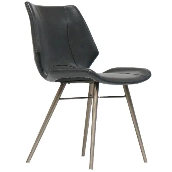 Grey PU leather dining chair