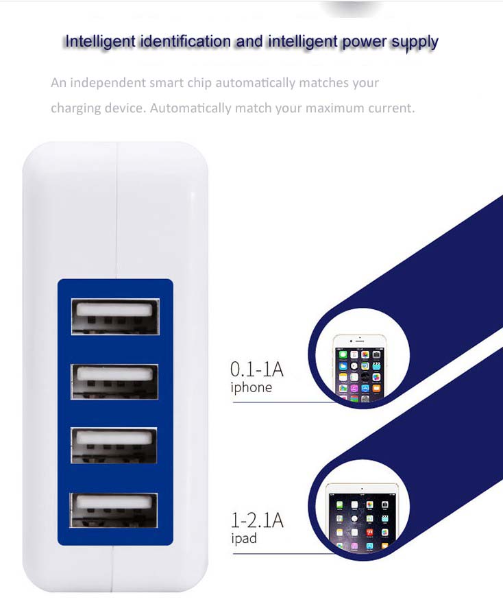 Smart identification, smart power supply 4-port power adapter Smart identification, smart power supply 4-port power adapter