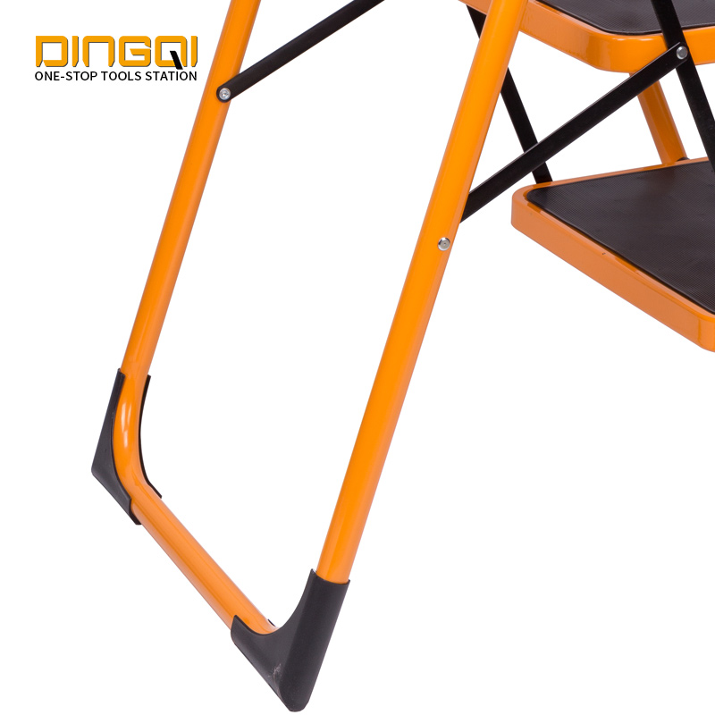 DingQi Multipurpose Safety Wide Step Ladder Metal Portable Household Folding Ladders