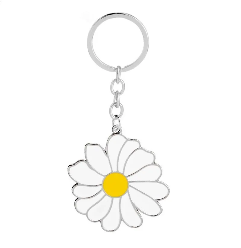 chrysanthemum enamel keychain