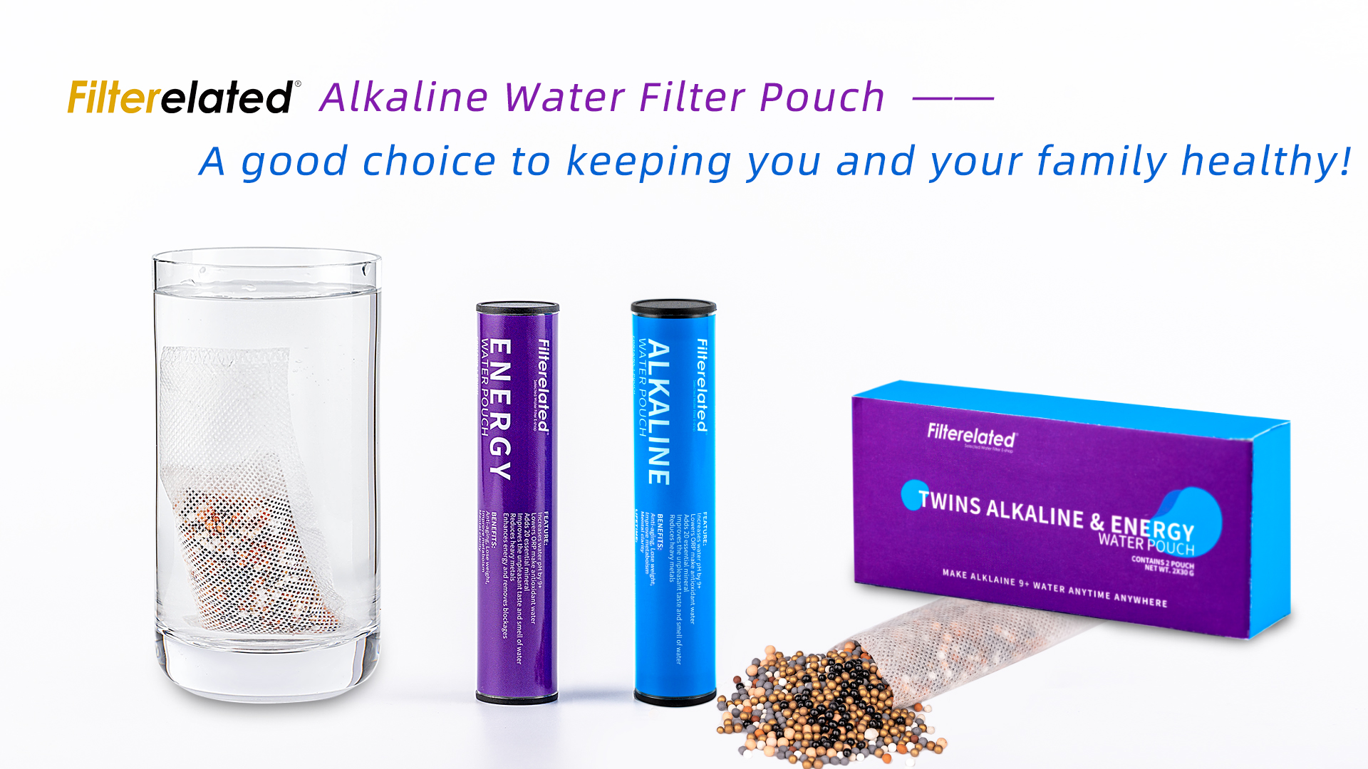 Filterelated alkaline water pouch