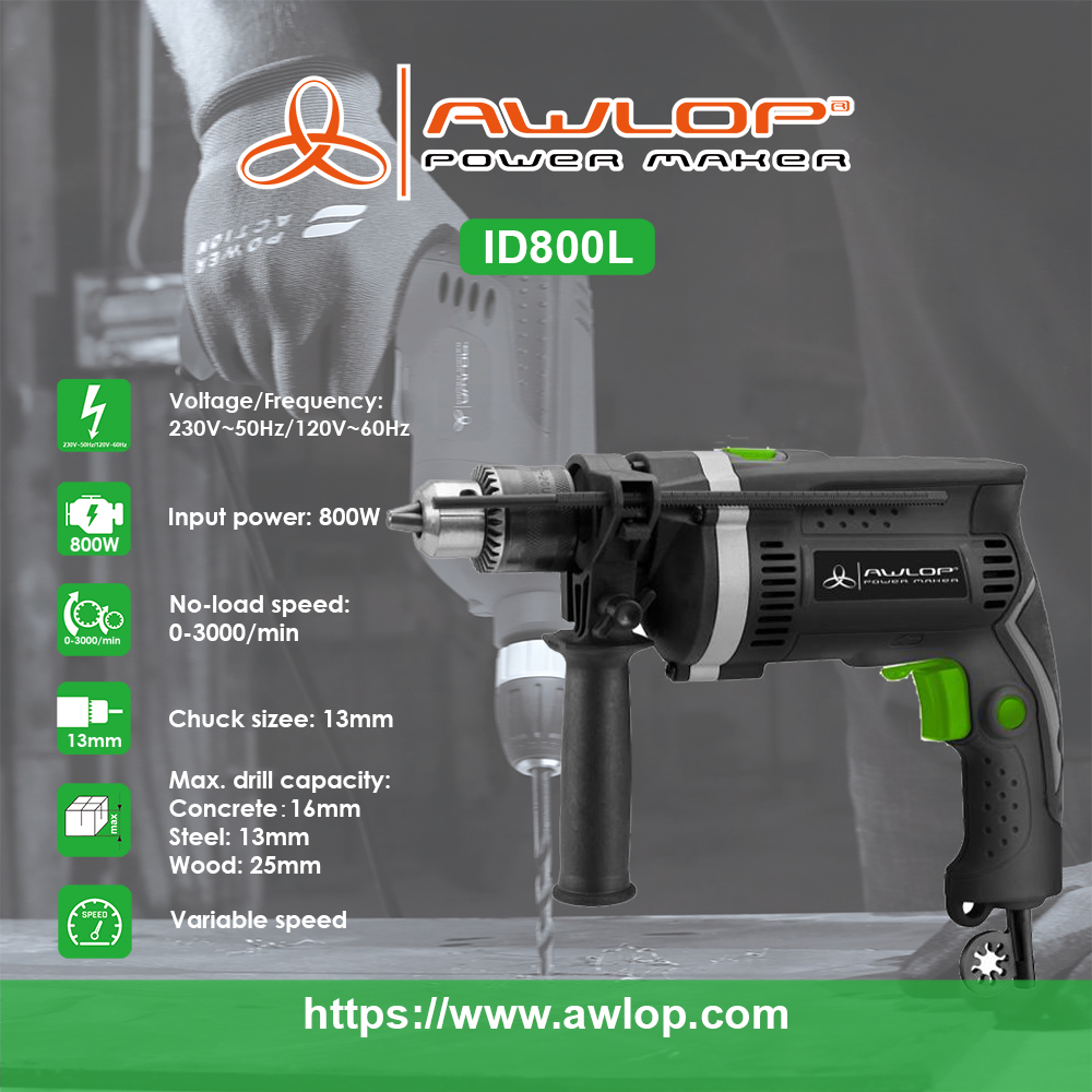 ID800L Conjunto de controlador de perforación de impacto de 13 mm