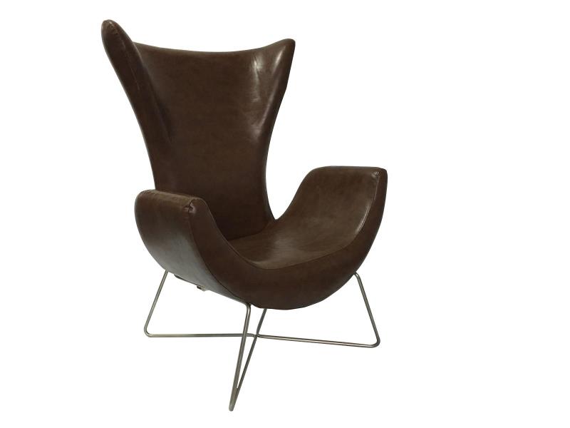 MDF+Brown PU leather Chair