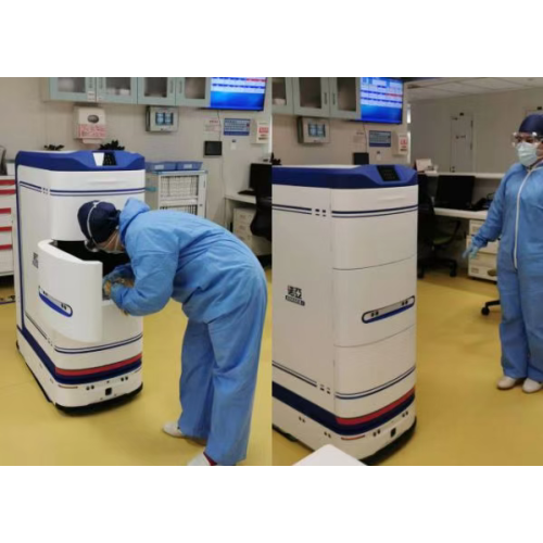 AGV Disinfection Robot Application in Hospital in China, Wuhan Fighting Against Coronavirus