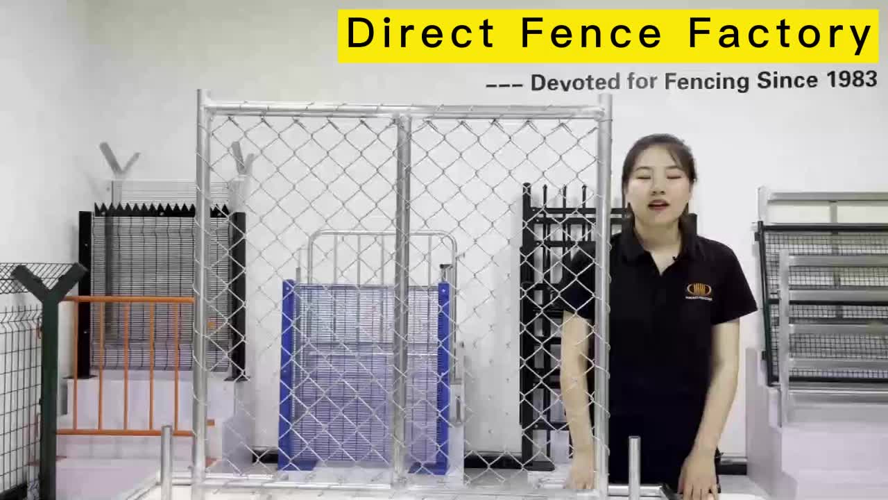 Wholesale heavy duty hot dipped galvanized 6x12 chain link mesh temporary fence with doors1