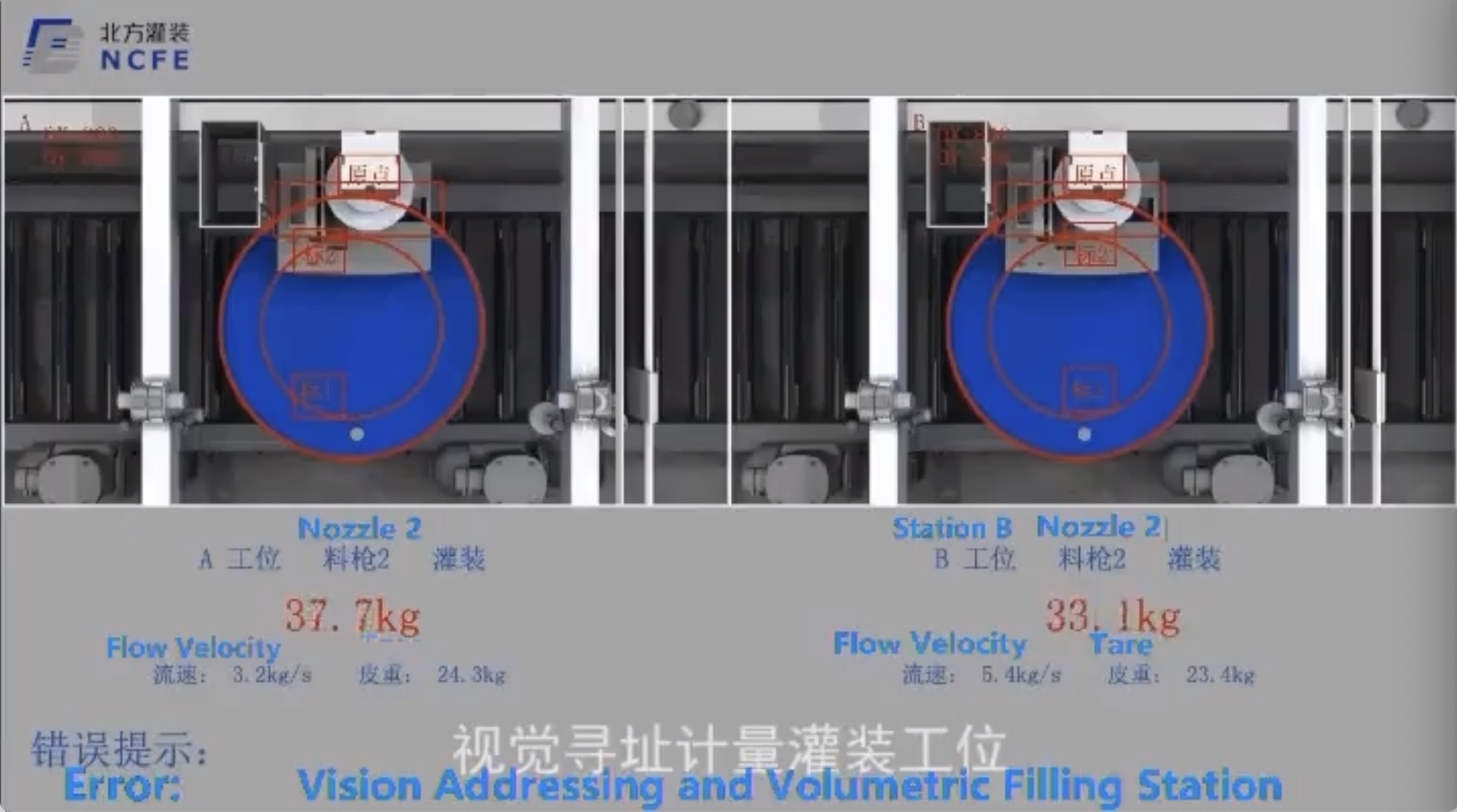 Vulmachine met multi-heads