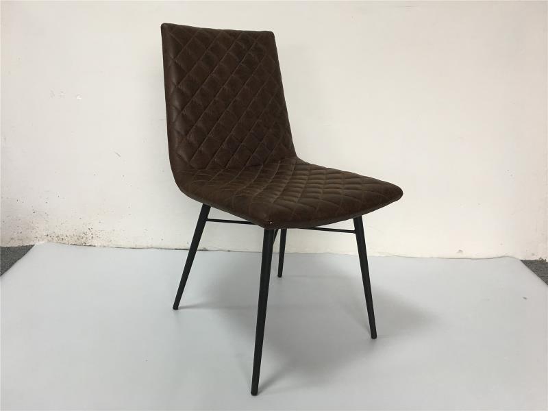 Brown PU leather dining chair