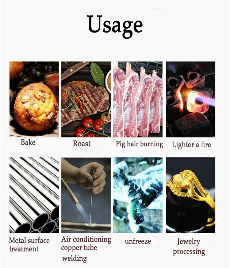 Portable extended flame torch butane gas outdoor barbecue torch welding tool small welding torch