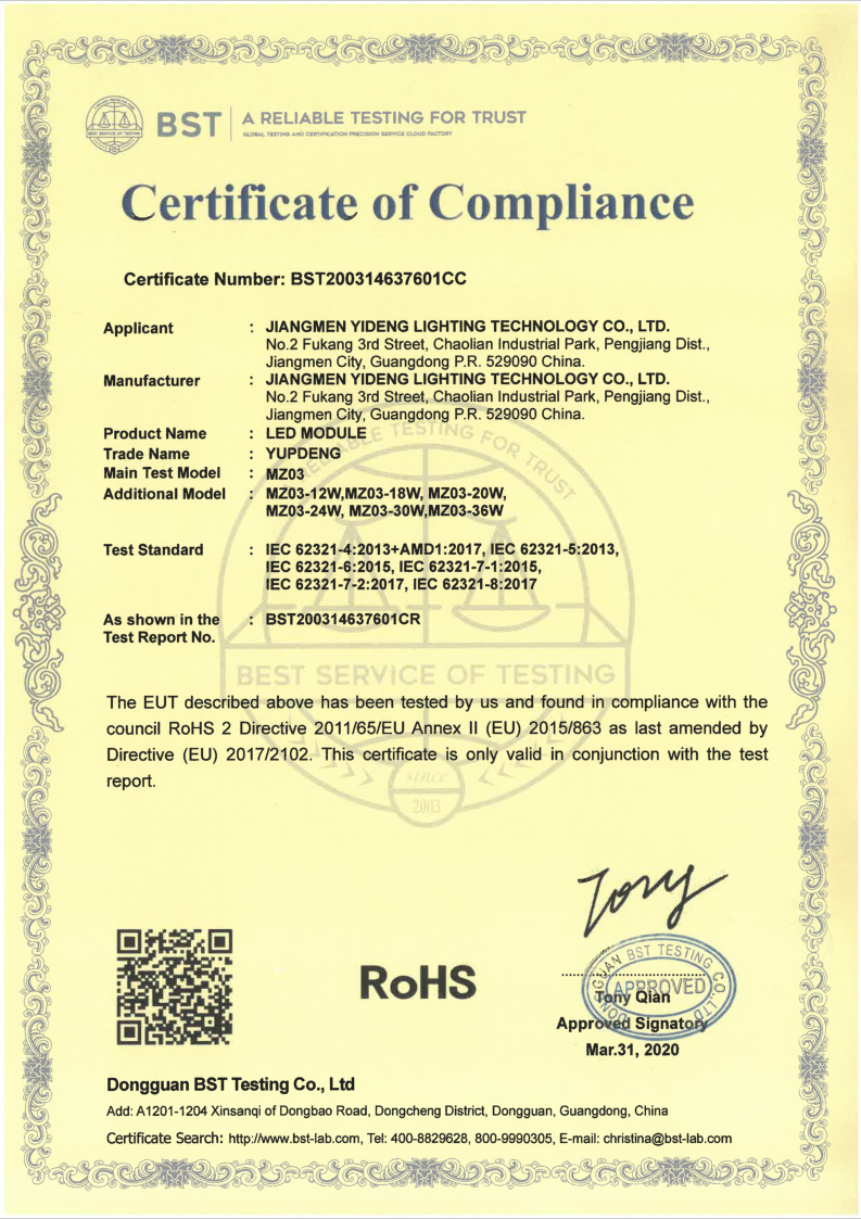 Certificate of Compliance