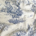 Inchiostro blu France intricate scene storiche pastorali toile de jouy tessuto per tovaglie1